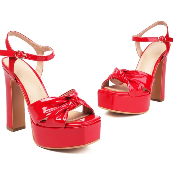 Red Platform Heels - Picture 1 of 3